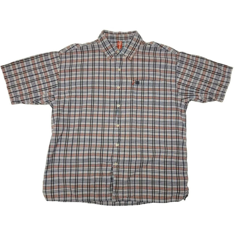Vintage Ecko Unlimited Button Up Shirt Plaid Short Sleeve 90s Men's XL